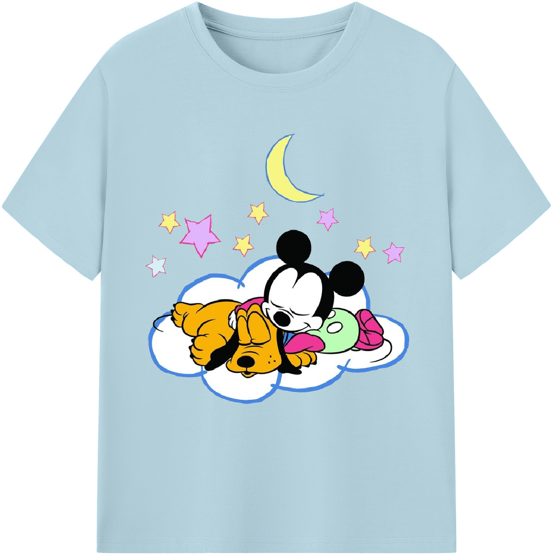 （画像用） ミッキーマウス Mickey Mouse 綿100％半袖Tシャツ（フロントプリント）
